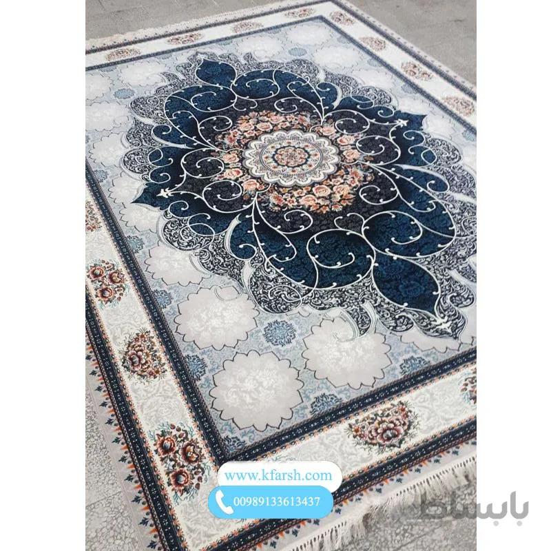 فرش ماشینی طرح چکاوک ( فیلی و سرمه ای )