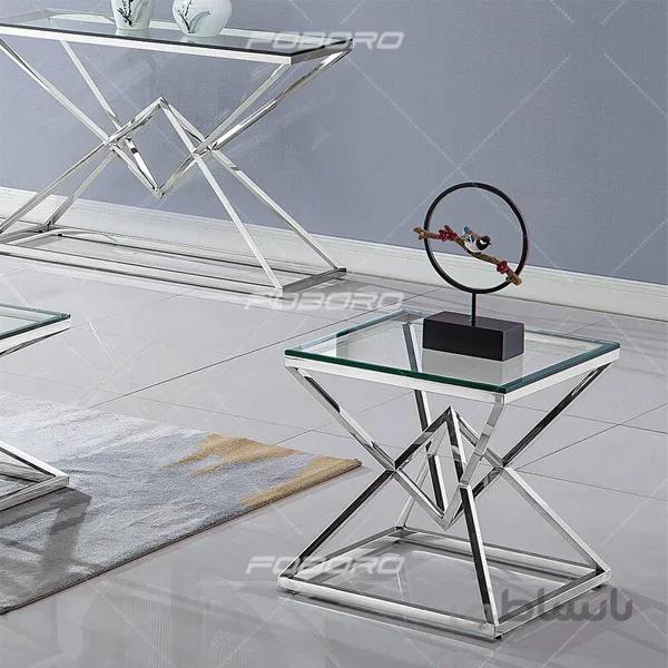 عسلی استیل صفحه شیشه ای مدل هرمی