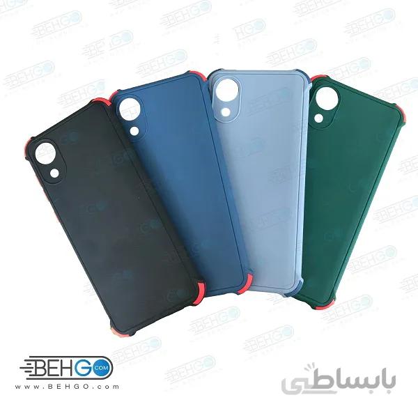 قاب سامسونگ A03 Core کاور دکمه رنگی با محافظ لنز دوربین گوشی A03 Core
