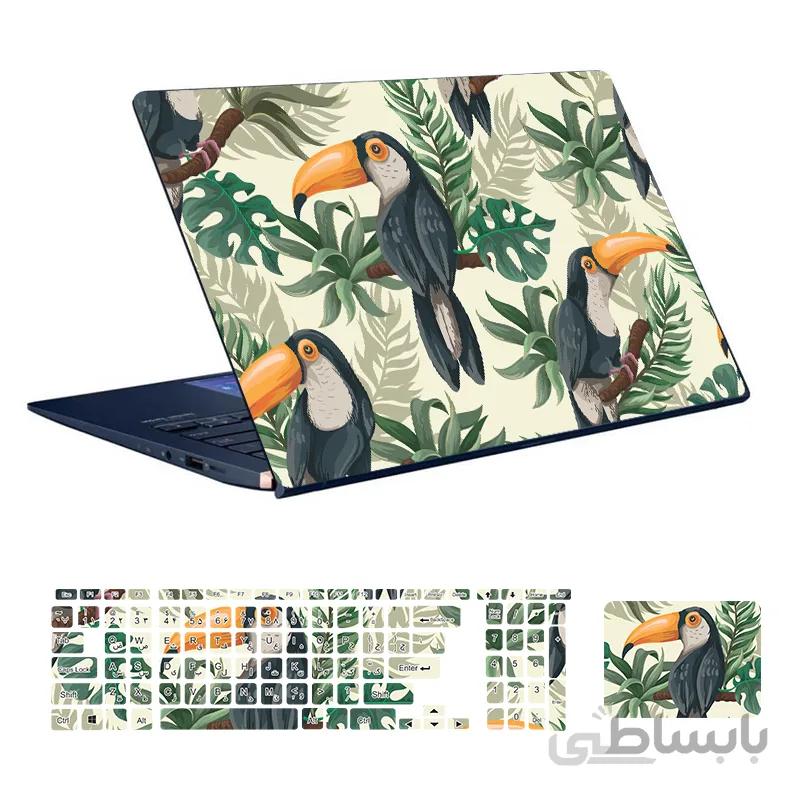 اسکین لپ تاپ طرح حیوانات کد ۰۹ به همراه استیکر کیبورد
