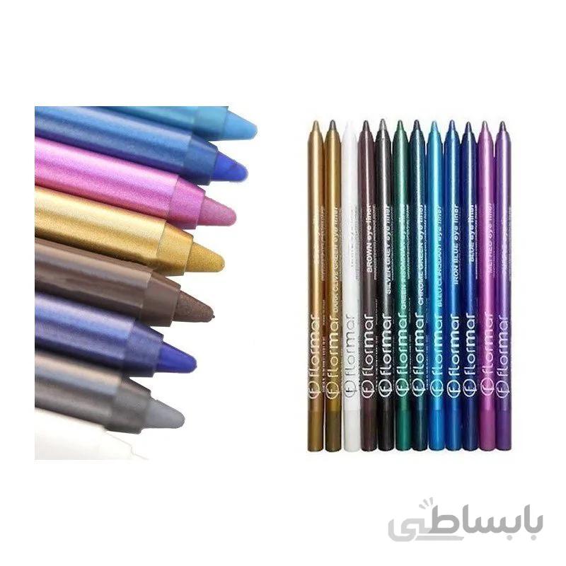 مداد و خط چشم رنگی فلورمار 12 عددی Flormar Eyeliner