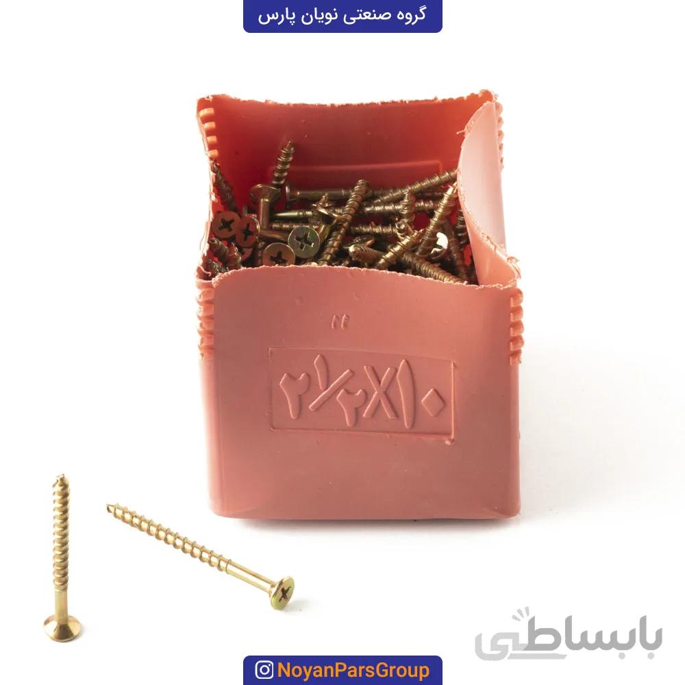 پیچ چوب چهارسو سایز 2.5 در 10 (6سانت) بسته 144 عددی نویان پارس