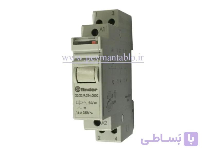 رله ضربه ای طرح مینیاتوری 24 ولت DC دوکنتاکت 16 آمپر Finder