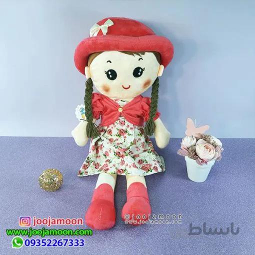 عروسک دختر کلاه پاپیونی با موهای بافته