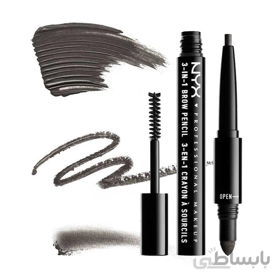 قلم ابرو 3 در 1 (مداد، سایه، ریمل) نیکس Nyx 3x1