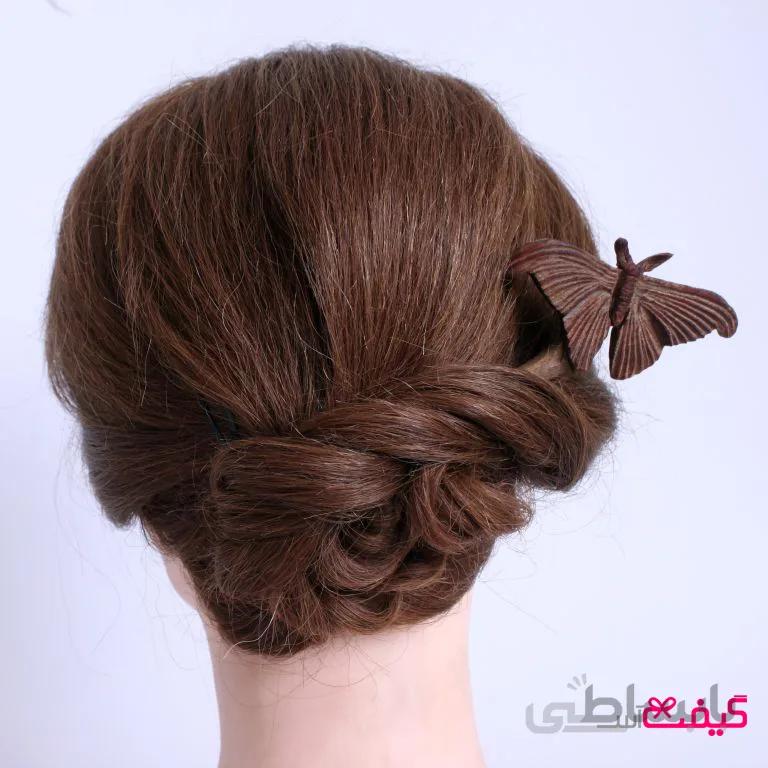 گیره مو دستساز طرح شاپرک اطلس