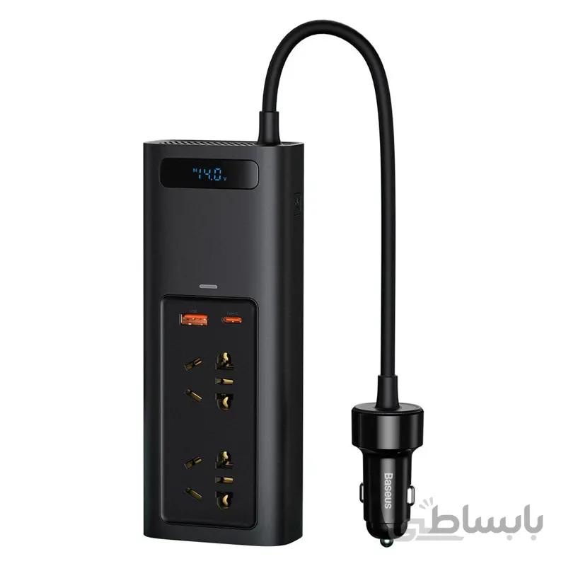 شارژر و مبدل برق خودرو بیسوس Baseus Inverter CRNBQ-01 ا Baseus CRNBQ-01 Car Power Inverter USB C Fast Charger AC Converter Adapter