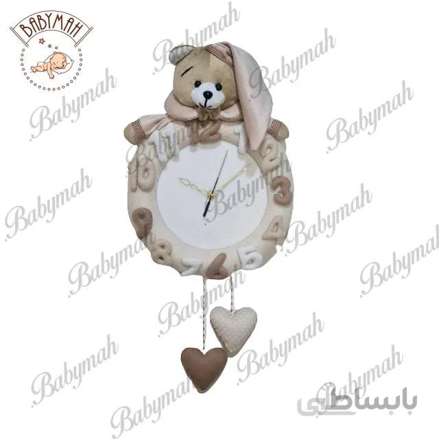 ساعت نمدی خرس تدی رنگ کرم