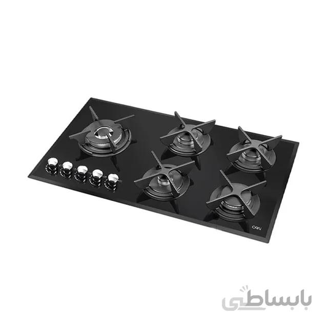 اجاق گاز ۵ شعله شیشه‌ای کن مدل ۵۱۲GW ا Can Gas Hob model 512GW