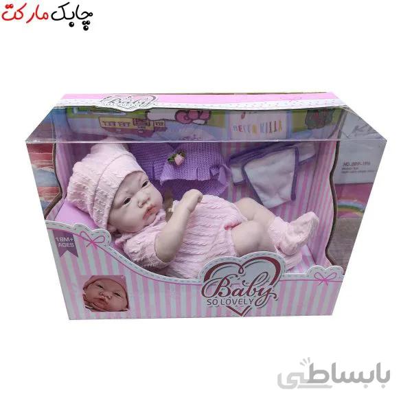 عروسک طرح نوزاد مدل baby so lovely کد 6557 ارتفاع 35 سانتی متر