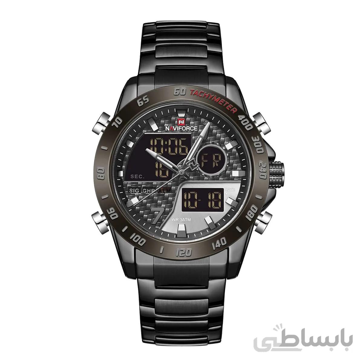 ساعت مچی نیوی فورس مردانه تمام مشکی مدل Naviforce 9171