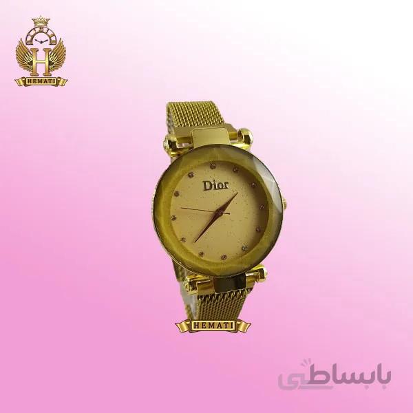 ساعت دخترانه دیور بند حصیری قفل مگنتی DIOR101