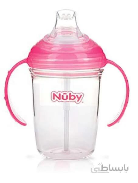 لیوان نی دار تریتان +6 ماه صورتی نابی Nuby