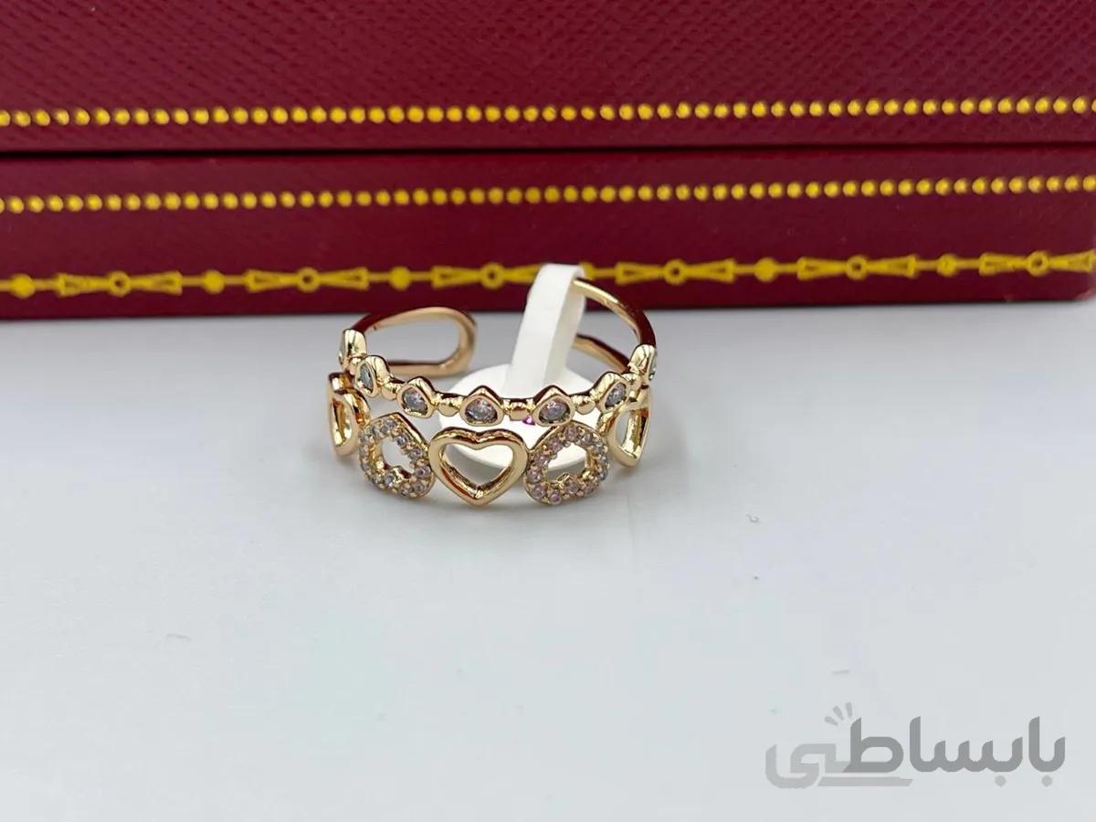 انگشتر ژوپینگ طرح قلب نگین کاری