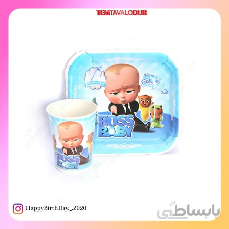 بشقاب و لیوان تم بچه رئیس