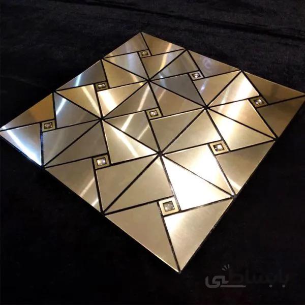 تایل دکوراتیو مثلثی طلایی تمام خشدار T368
