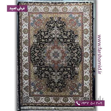 یک تخته 12 متری فرش ماشینی 700 شانه ۸ رنگ ندا سرمه ای فرش هستی