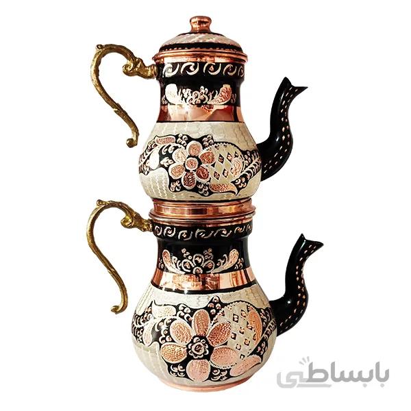 کتری و قوری مسی حجم 2+1 لیتری