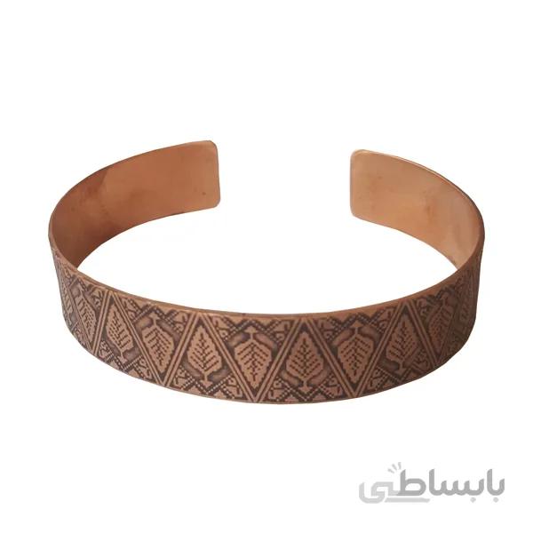 دستبند مسی پهن با طرح کاج کد JW110