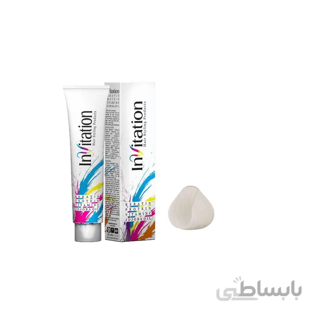رنگ مو اینویتیشن شماره 90.01 حجم 120 میلی لیتر رنگ نقره ای