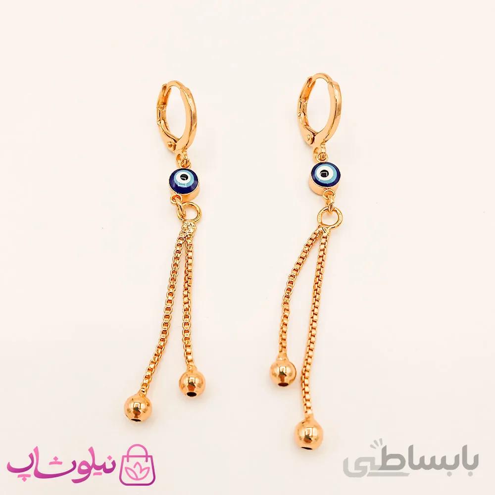 گوشواره زنانه آویز zj طرح چشم نظر کد 2336-2