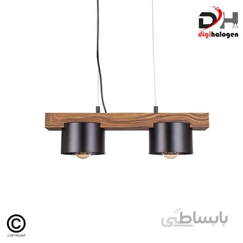 آویز چوبی 2 شعله مدل DC7