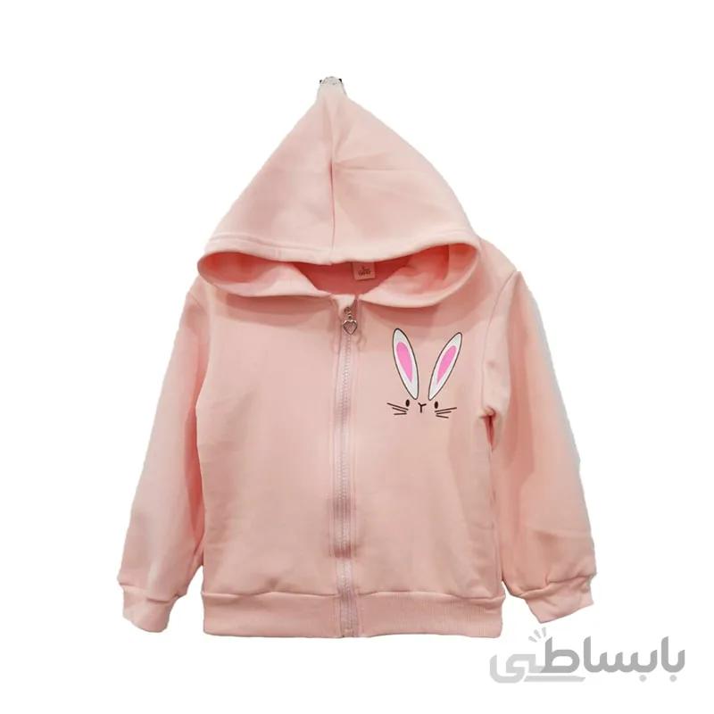 سویشرت کلاه دار بچه گانه طرح خرگوش