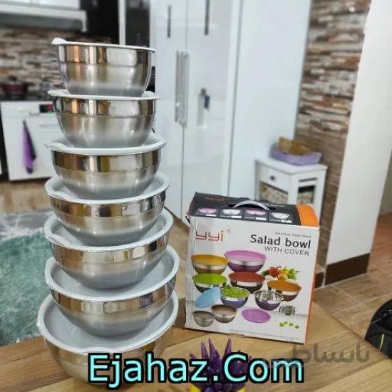 لگن استیل 7 عددی درب سیلیکونی برند YYI