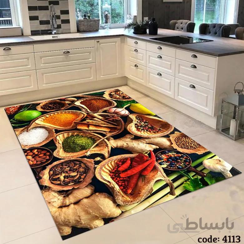 فرشینه اشپزخانه طرح چوب دارچین 4113