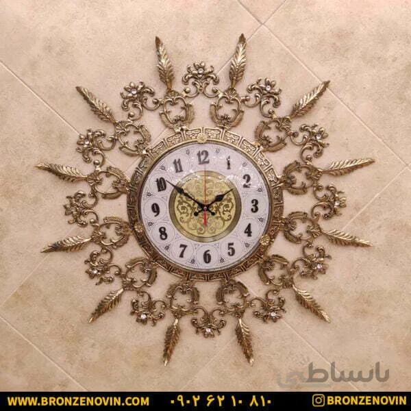 ساعت دیواری برنزی طرح پر کد ۳۲۴