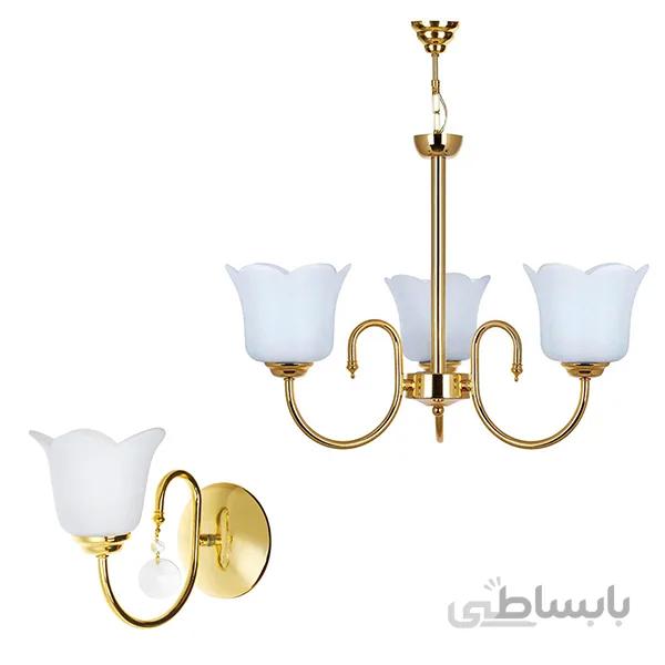لوستر و چراغ دیواری چشمه نور کد A856/3-1-G-Pro