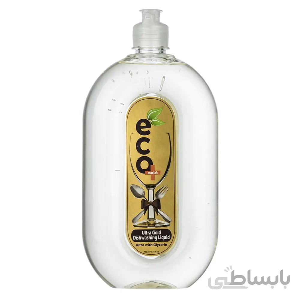 مایع ظرفشویی اولترا طلایی ایکو با گلیسیرین ا Eco Ultra Gold Dishwashing Liquid 750ml