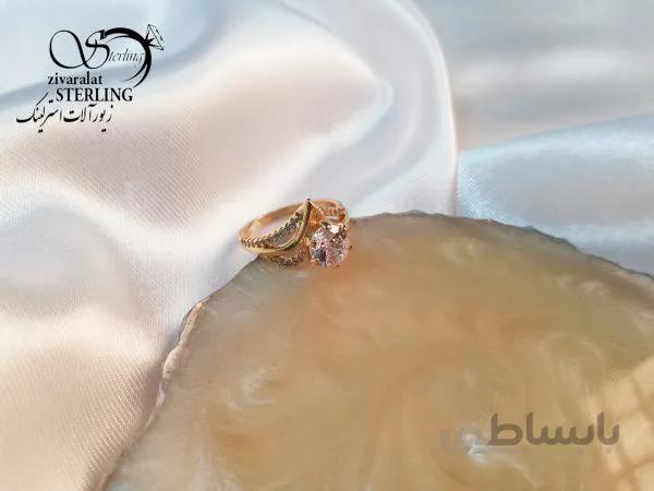 انگشتر تک نگین زنانه طلا روس