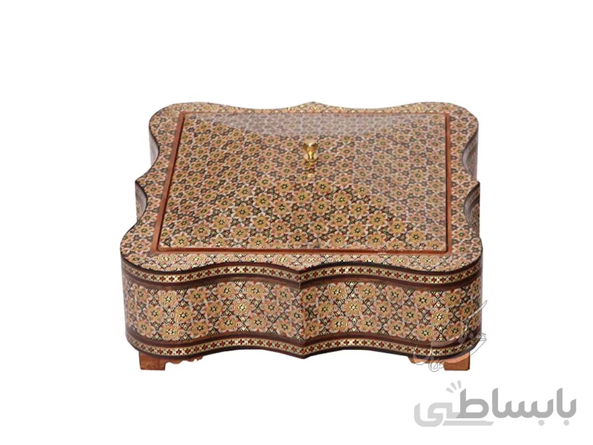 جعبه شکلات خاتمکاری مربع
