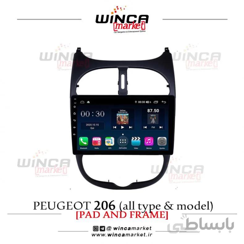 مانیتور اندروید پژو 206 برند وینکا WINCA سری S500+ پلاس مدل H855