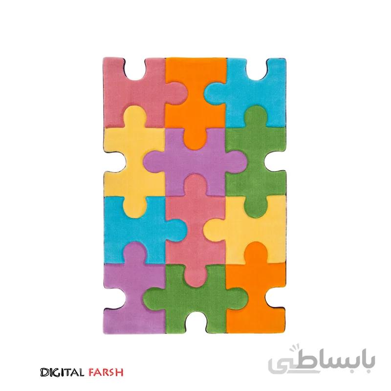 فرش کودک زرباف طرح پازل
