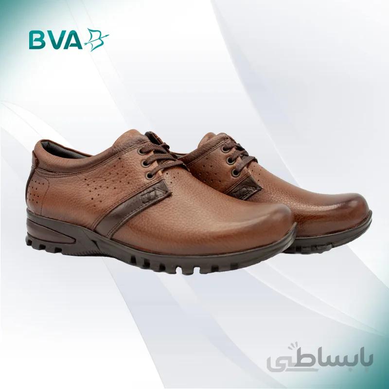 کفش چرم مردانه مدل دناسا اکو بندی عسلی