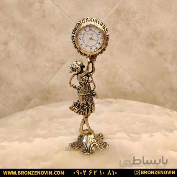 ساعت رومیزی برنزی طرح بانو کد ۳۵۱