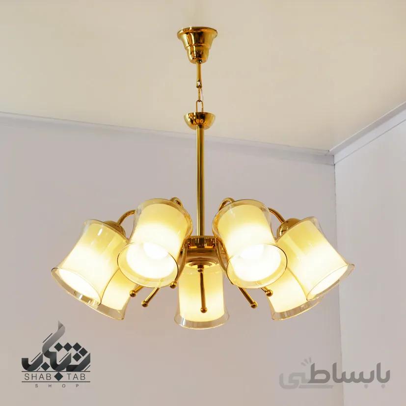 لوستر آویز هفت شعله طلا کد 825