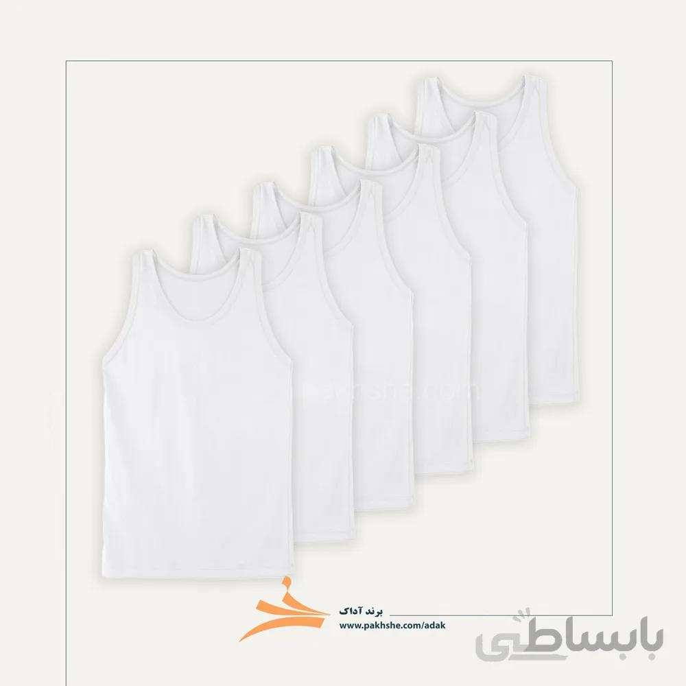 بسته شش عددی زیرپوش رکابی سفید آداک کد 28204