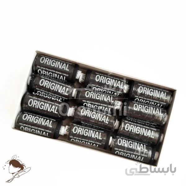 نخ خیاطی اورجینال مشکی بسته 12 عددی