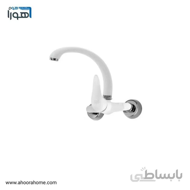 شیر ظرفشويی دیواری مدل راهو سفیدکروم
