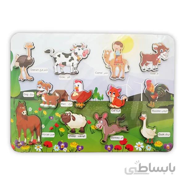 جورچین چوبی حیوانات اهلی برجسته