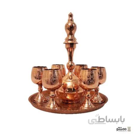 ست 8 عددی سینی، پارچ و لیوان مسی کد 24