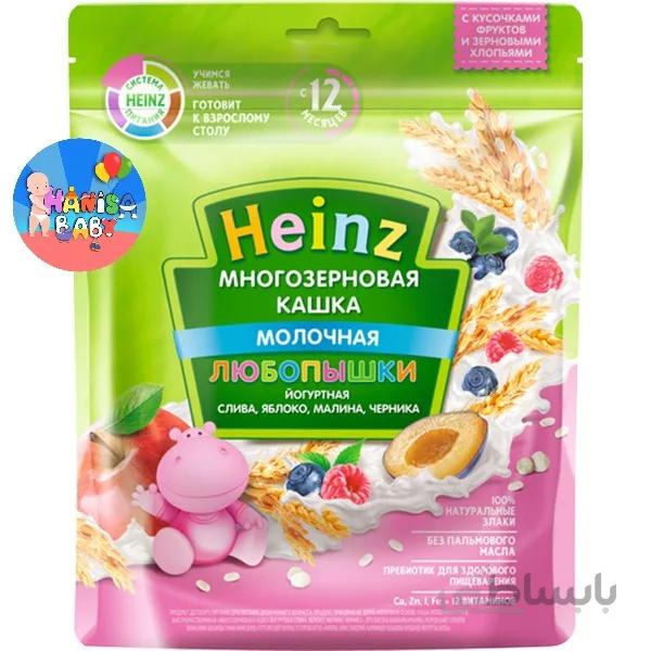 سرلاک چندغله با سیب، تمشک، بلوبری و آلو سیاه همراه با شیر هاینز heinz