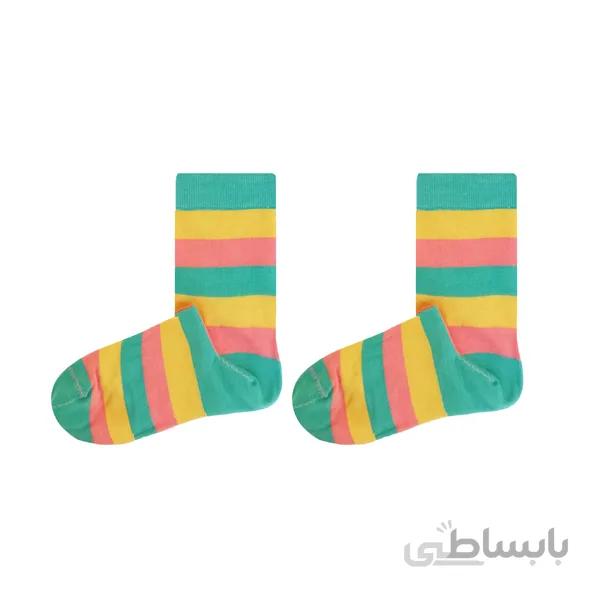 جوراب ساق دار زنانه پاستیلی فیروزه ای کد ph533