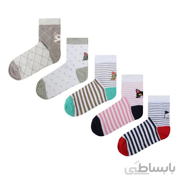 جوراب نیم ساق کیتن 5 تایی کد PH514.6