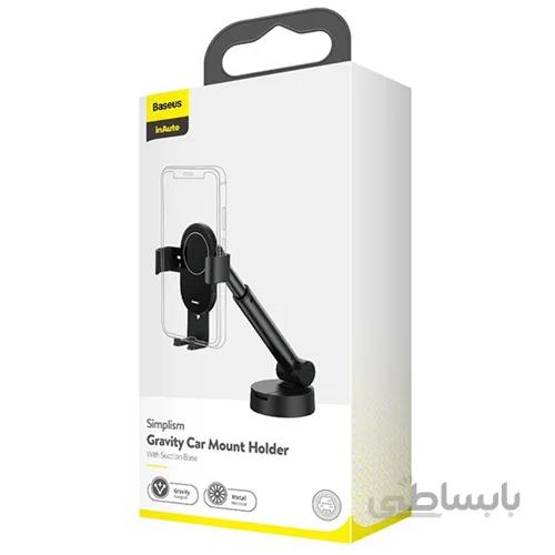 پایه نگهدارنده گوشی موبایل بیسوس مدل Simplism Gravity Car Mount Holder