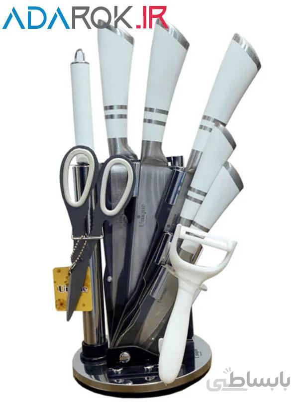 سرویس چاقو آشپزخانه ۹ پارچه یونیک مدل Unique UN-91 - کد 324