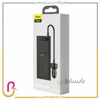 شارژر و مبدل برق خودرو باسئوس Baseus مدل CRBBQ-01 توان 150 وات ولتاژ 110 ولت ا Baseus InAuto Power Inverter 150W CRNBQ-01 US JP Plug 110V